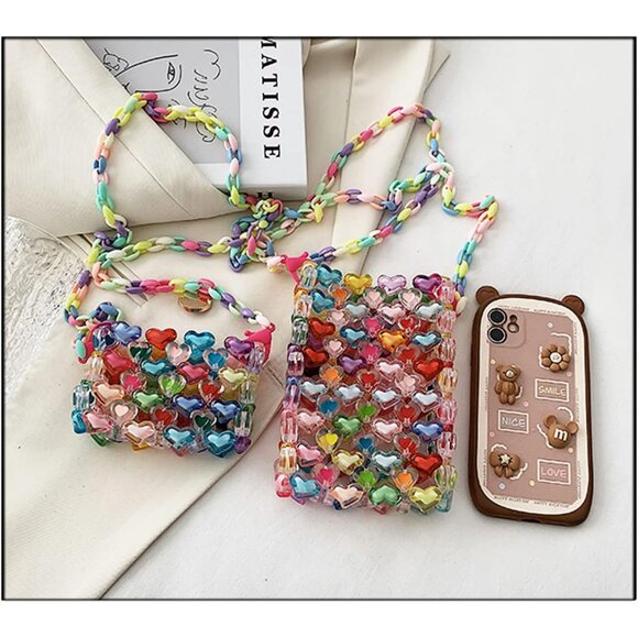 Stylish Compact Red Beaded Bag - Perfect for Key Essentials and More - Picture 7 of 7